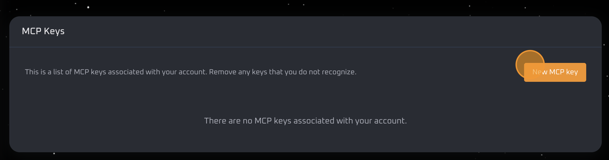 New MCP Key