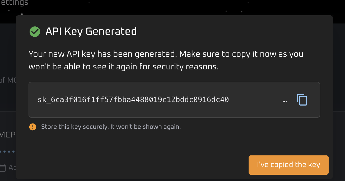 Copy MCP Key